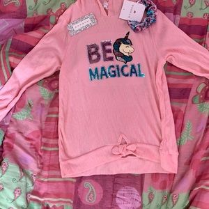 Girls Btween long sleeve hoodie with scrunchie